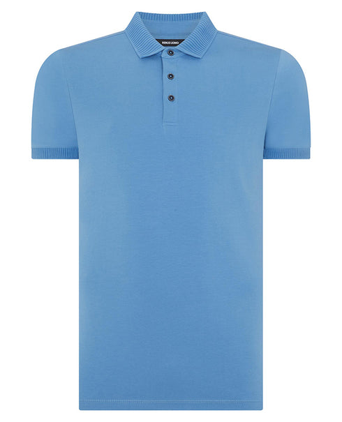 Remus Uomo S/S Polo Tee Shirt Blue